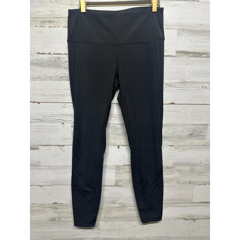 Tangerine Active Leggings Women Medium Black‎ Mesh Panel High Rise EUC